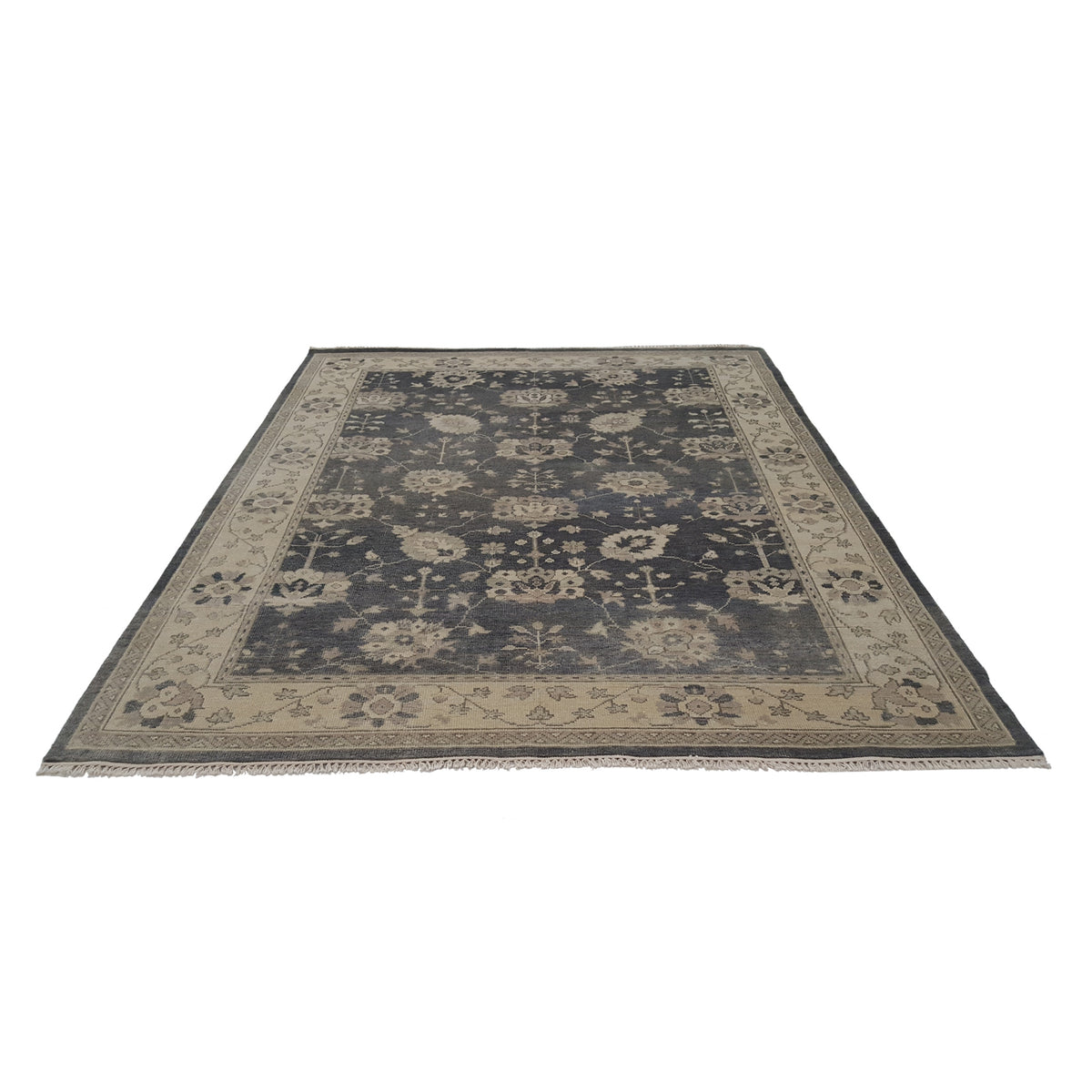 Pacific McKinney 17228 Charcoal Beige Transitional Hand Knotted Rug