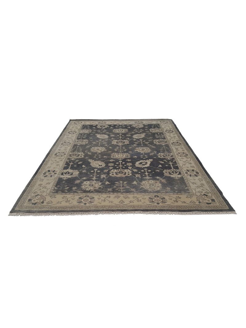 Pacific McKinney 17228 Charcoal Beige Transitional Hand Knotted Rug