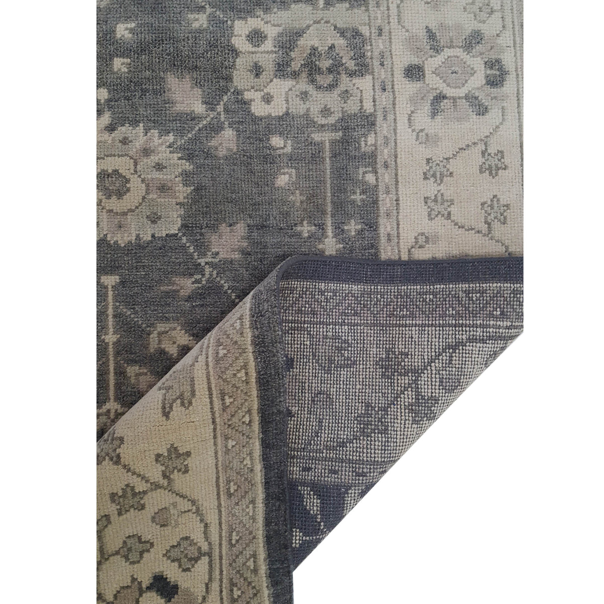 Pacific McKinney 17228 Charcoal Beige Transitional Hand Knotted Rug