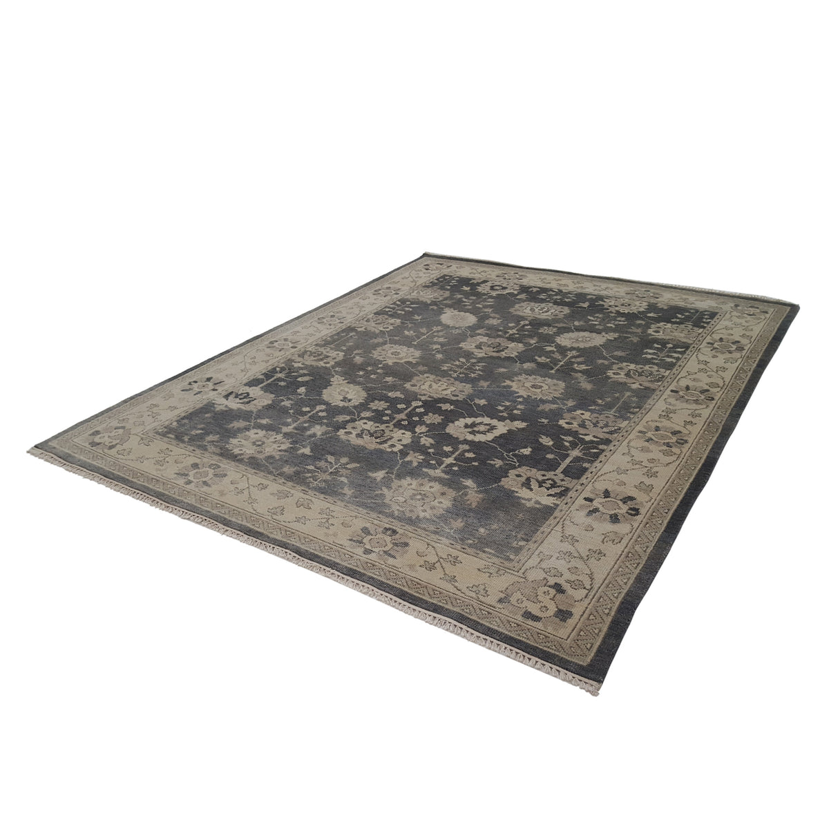 Pacific McKinney 17228 Charcoal Beige Transitional Hand Knotted Rug