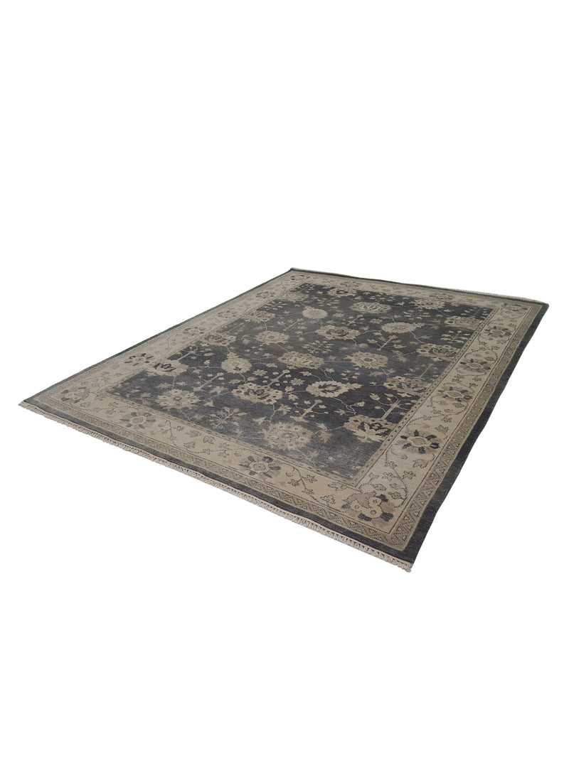 Pacific McKinney 17228 Charcoal Beige Transitional Hand Knotted Rug