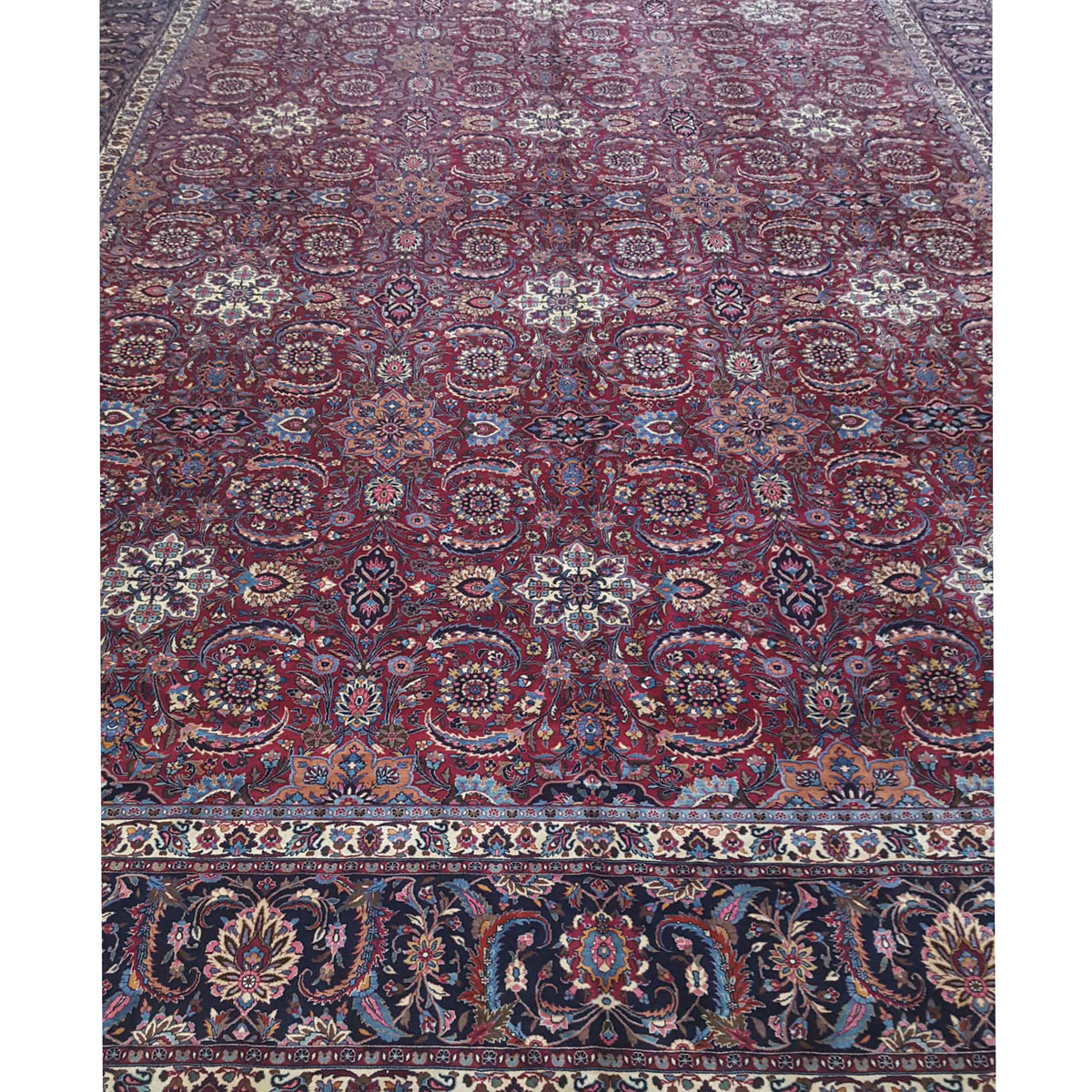 Pacific Mashad 17312 Burgundy Navy Traditional Semi Antique Rug