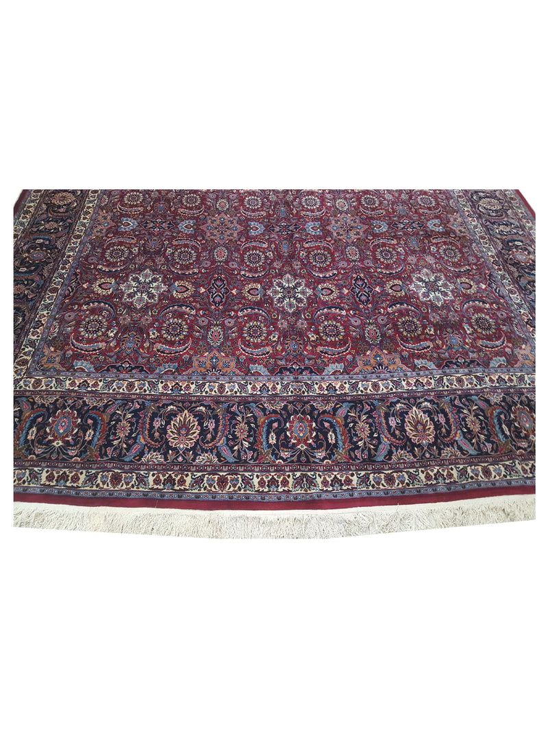 Pacific Mashad 17312 Burgundy Navy Traditional Semi Antique Rug