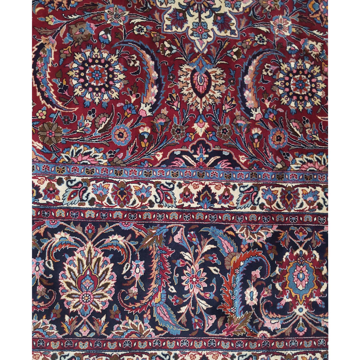 Pacific Mashad 17312 Burgundy Navy Traditional Semi Antique Rug