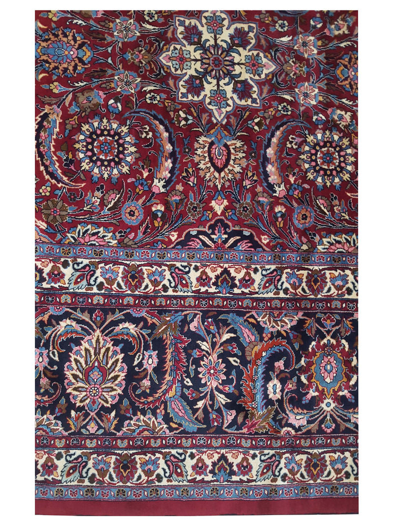 Pacific Mashad 17312 Burgundy Navy Traditional Semi Antique Rug