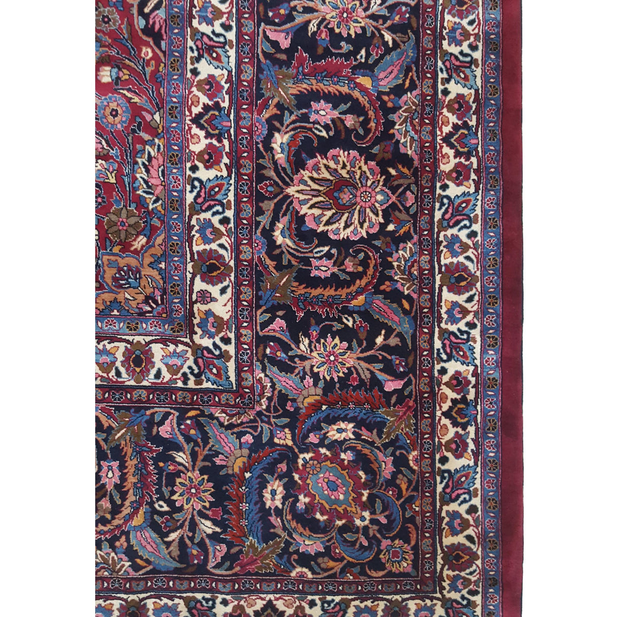 Pacific Mashad 17312 Burgundy Navy Traditional Semi Antique Rug