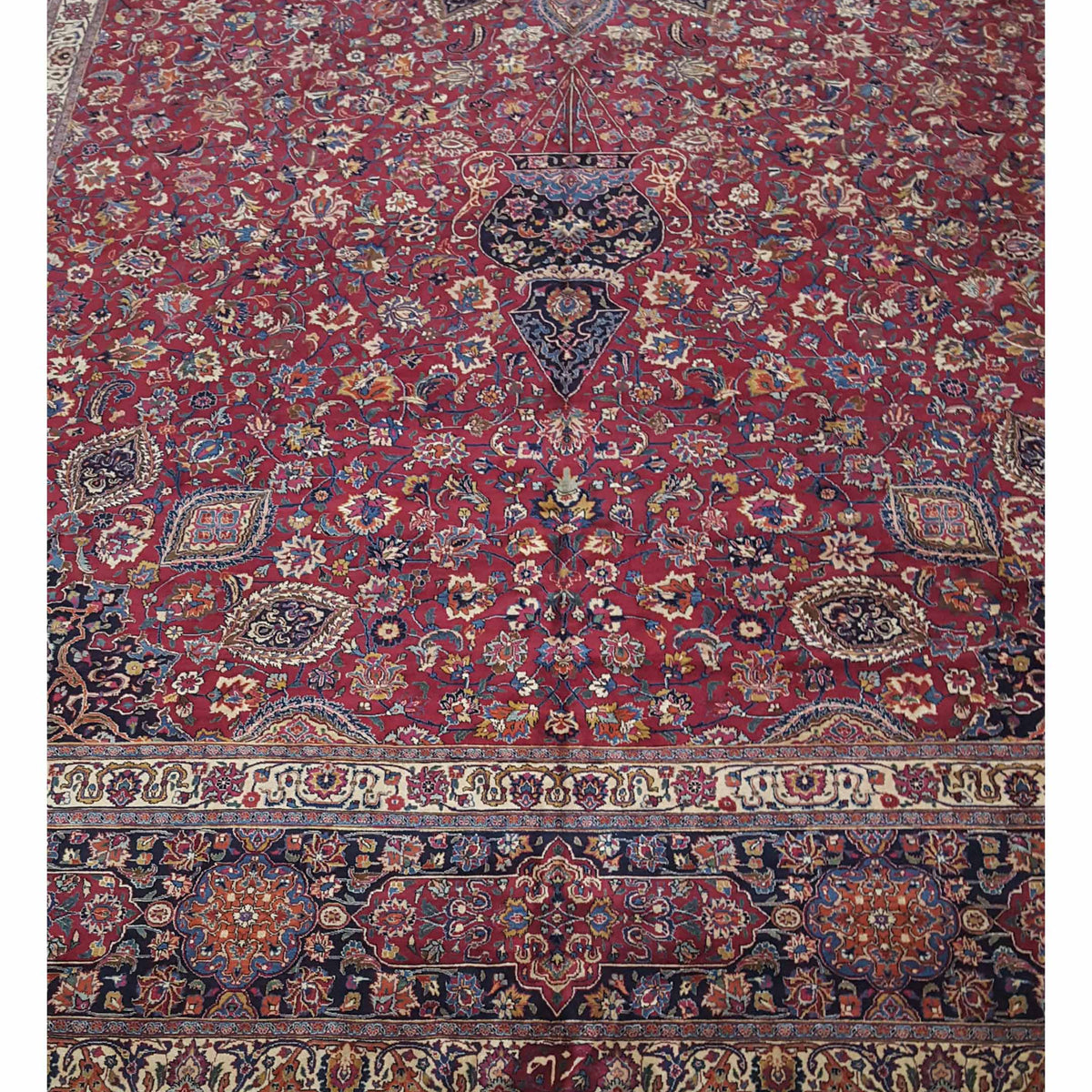 Pacific Mashad 17313 Burgundy Navy Traditional Semi Antique Rug
