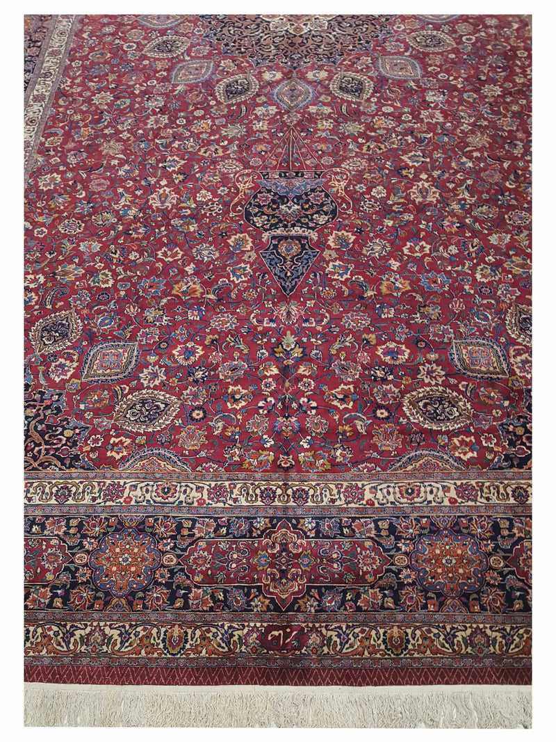 Pacific Mashad 17313 Burgundy Navy Traditional Semi Antique Rug