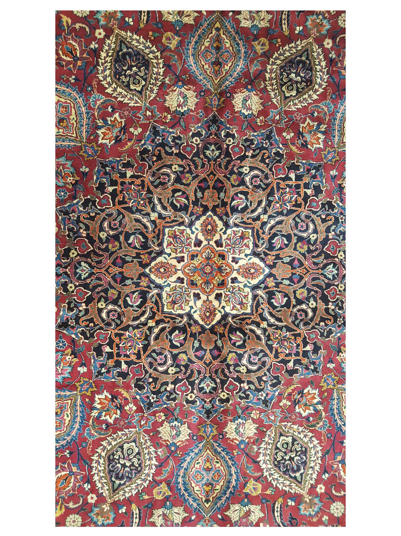 Pacific Mashad 17313 Burgundy Navy Traditional Semi Antique Rug