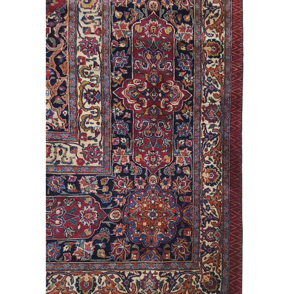 Pacific Mashad 17313 Burgundy Navy Traditional Semi Antique Rug