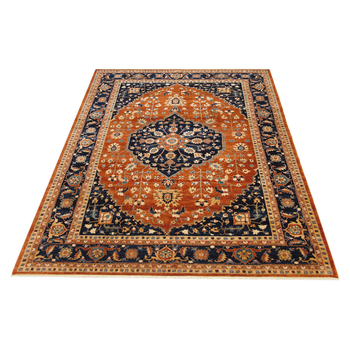Pacific Ziegler 17314 Rust Navy Transitional Hand Knotted Rug