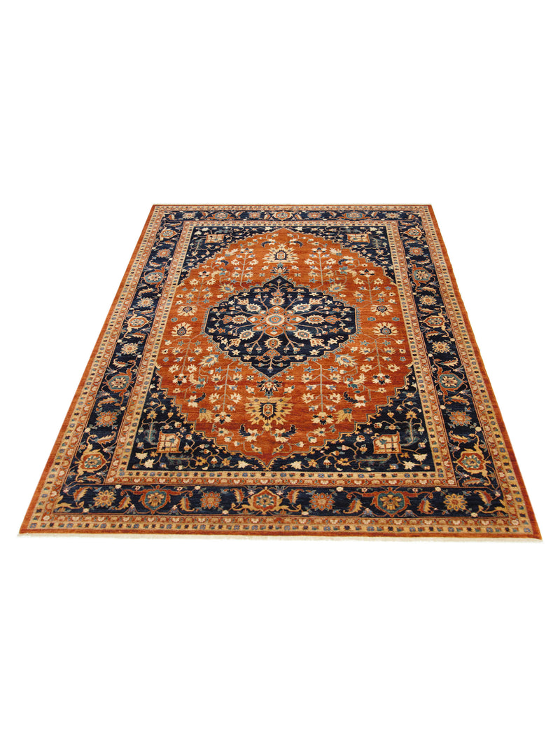 Pacific Ziegler 17314 Rust Navy Transitional Hand Knotted Rug
