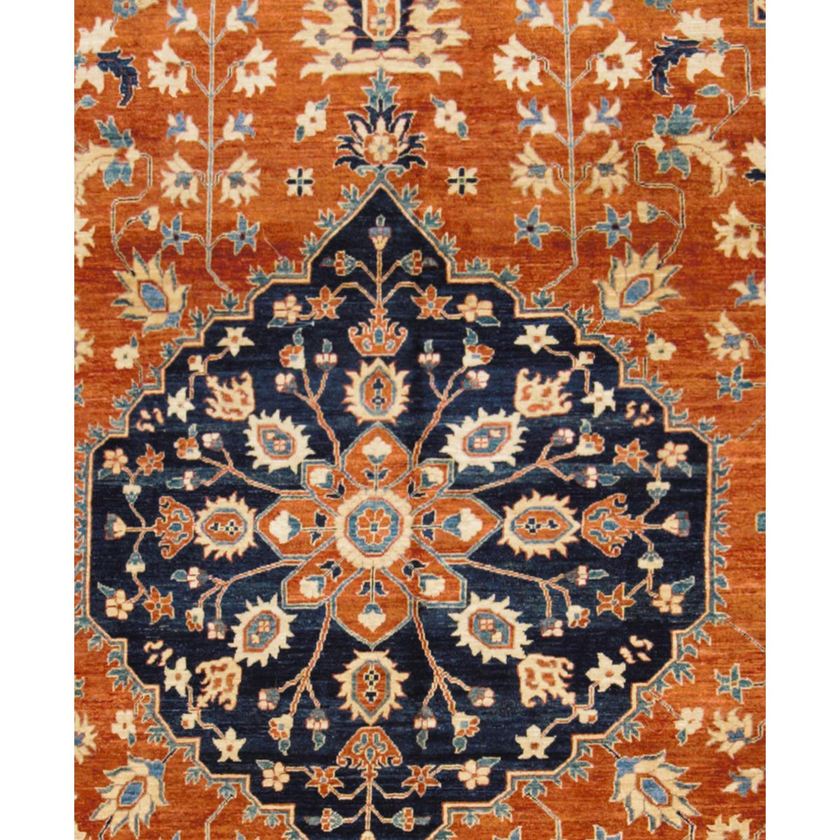 Pacific Ziegler 17314 Rust Navy Transitional Hand Knotted Rug