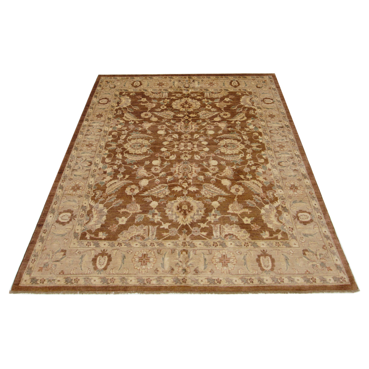 Pacific Ziegler 17316 Brown Beige Transitional Hand Knotted Rug