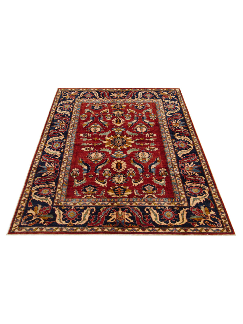 Pacific Kazak 17318 Rust Navy Traditional Hand Knotted Rug