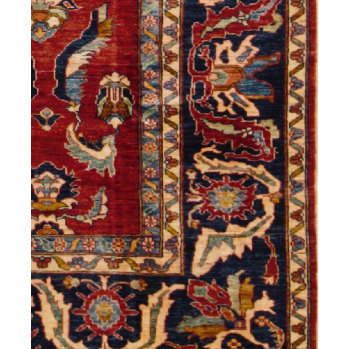 Pacific Kazak 17318 Rust Navy Traditional Hand Knotted Rug