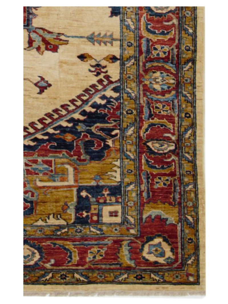 Pacific Kazak 17319 Ivory Rust Traditional Hand Knotted Rug