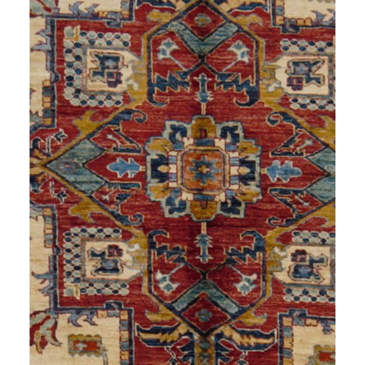 Pacific Kazak 17319 Ivory Rust Traditional Hand Knotted Rug