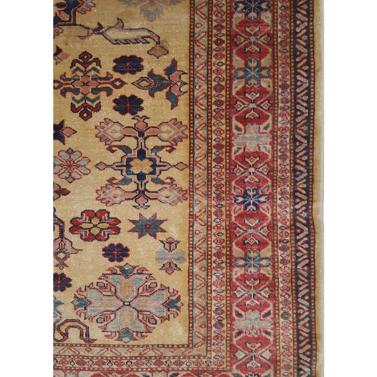 Pacific Kazak 17320 Ivory Rust Traditional Hand Knotted Rug