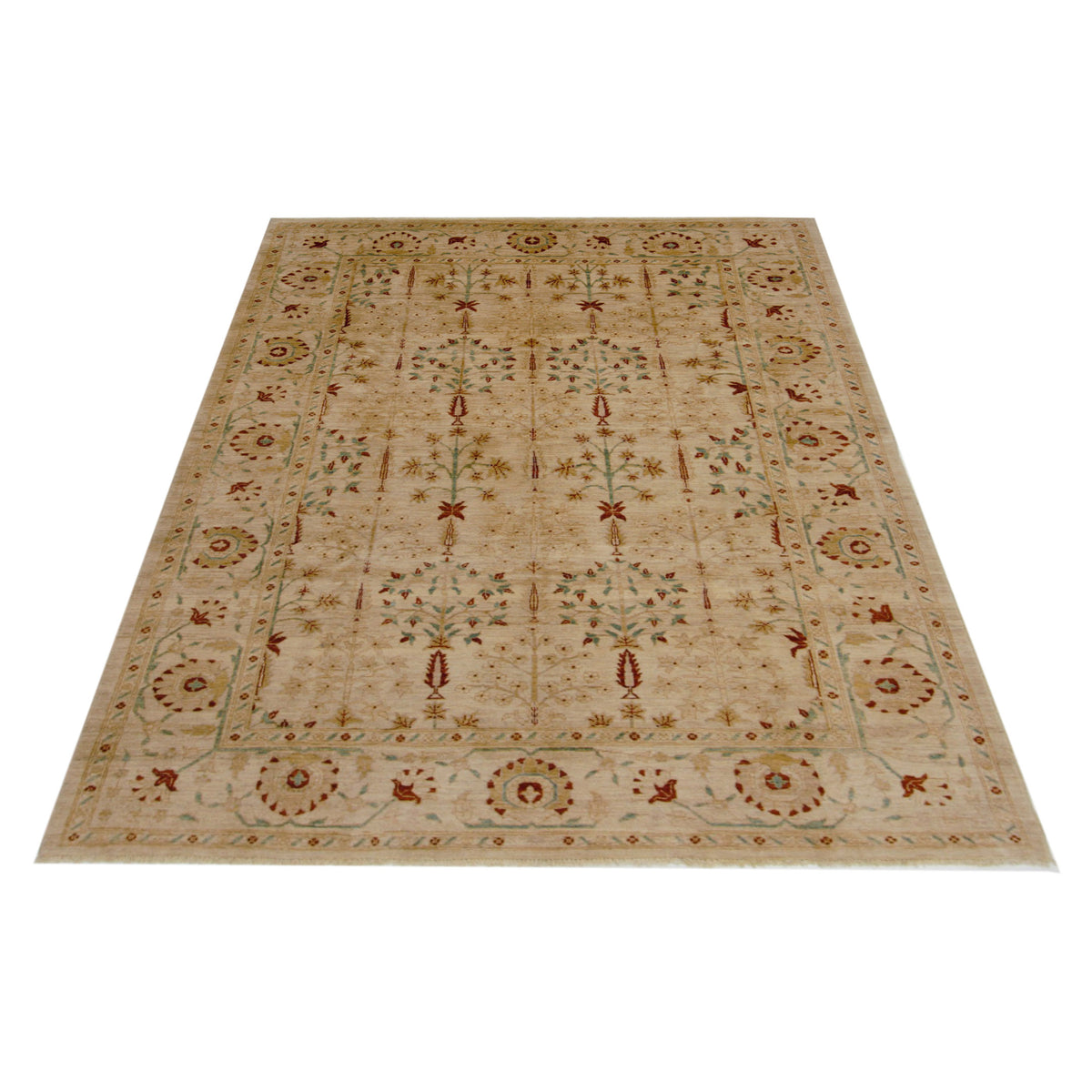 Pacific Ziegler 17321 Beige Beige Transitional Hand Knotted Rug