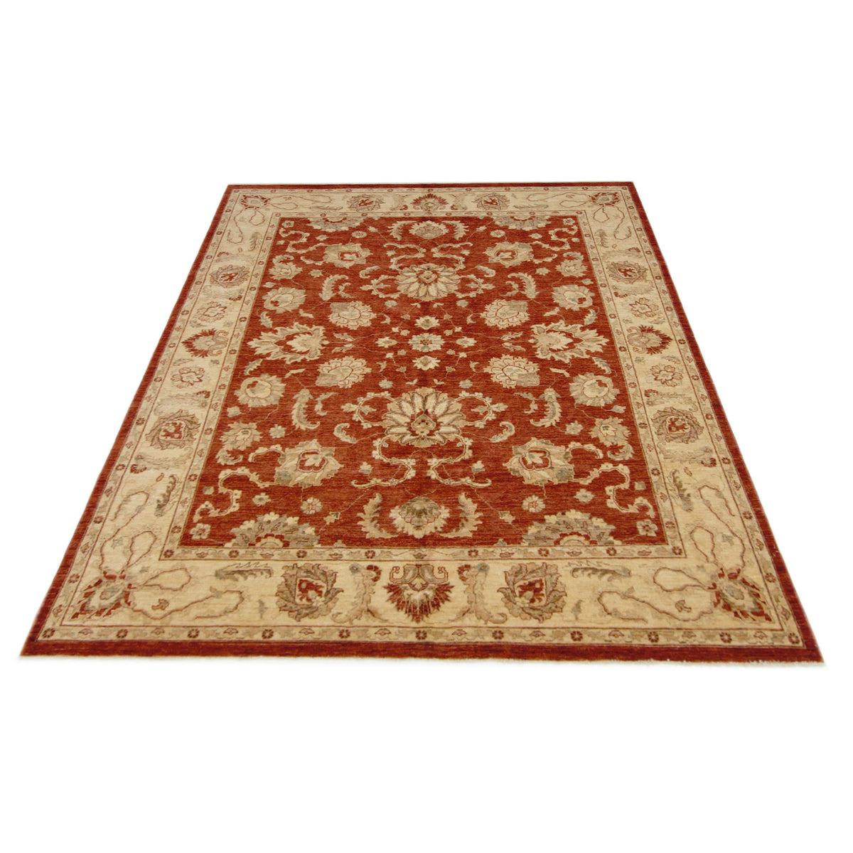 Pacific Ziegler 17322 Rust Beige Transitional Hand Knotted Rug