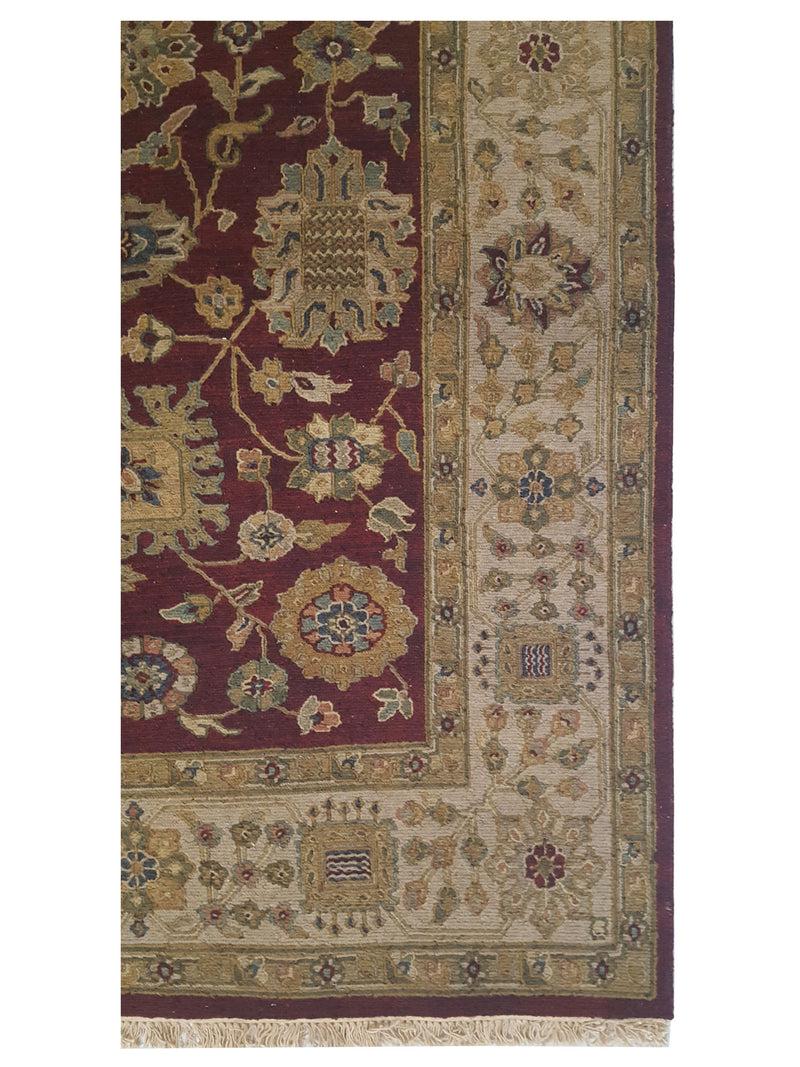 Pacific Summak 17323 Burgundy Ivory Traditional Hand Knotted Rug