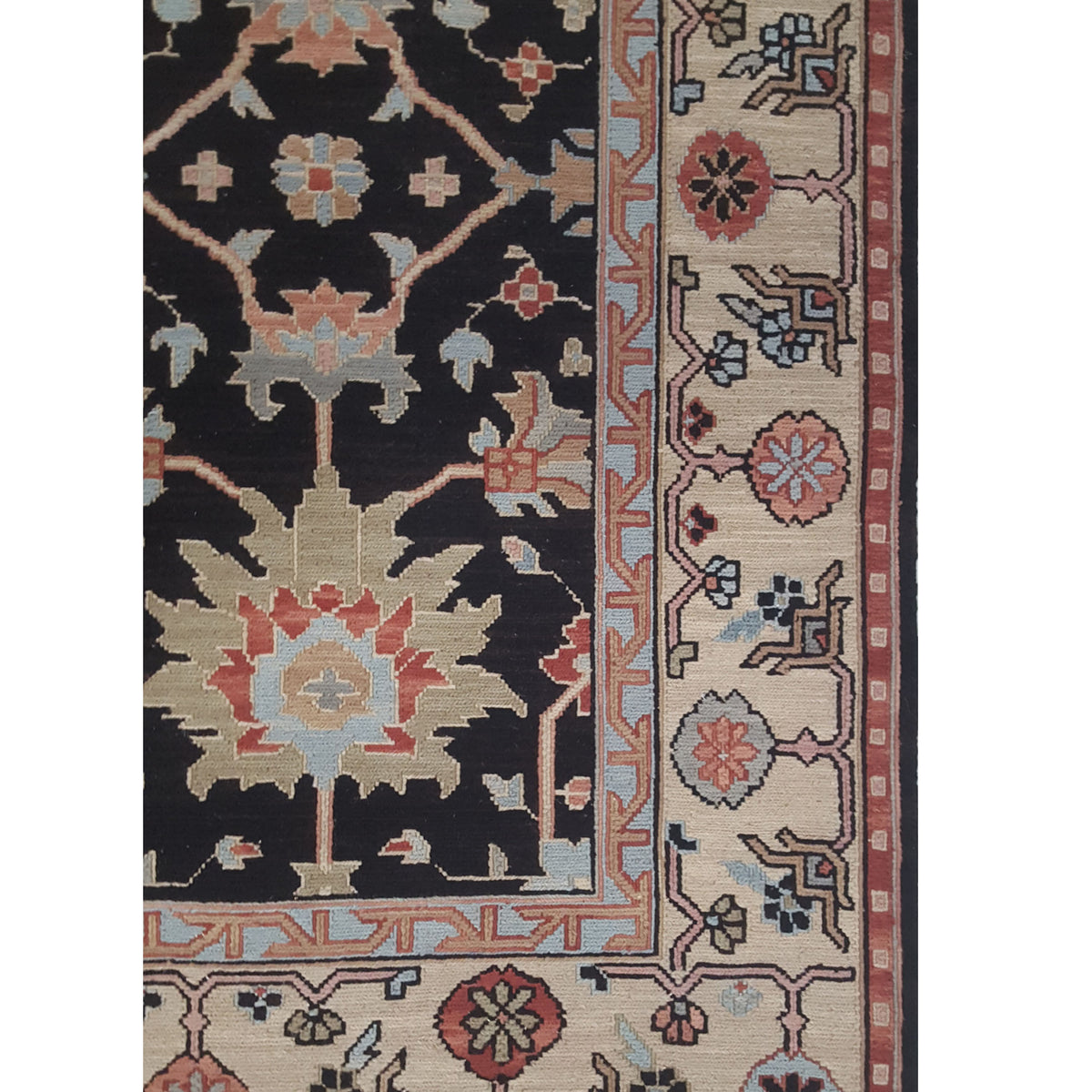 Pacific Summak 17324 Black Ivory Traditional Hand Knotted Rug