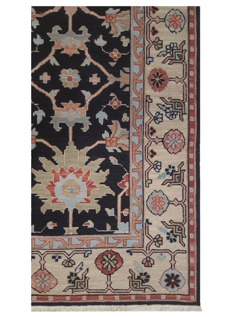 Pacific Summak 17324 Black Ivory Traditional Hand Knotted Rug