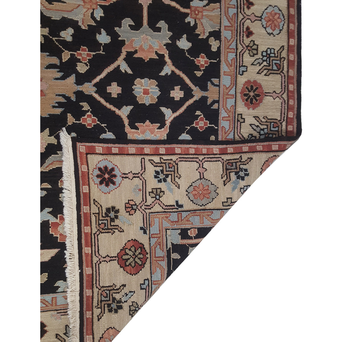 Pacific Summak 17324 Black Ivory Traditional Hand Knotted Rug