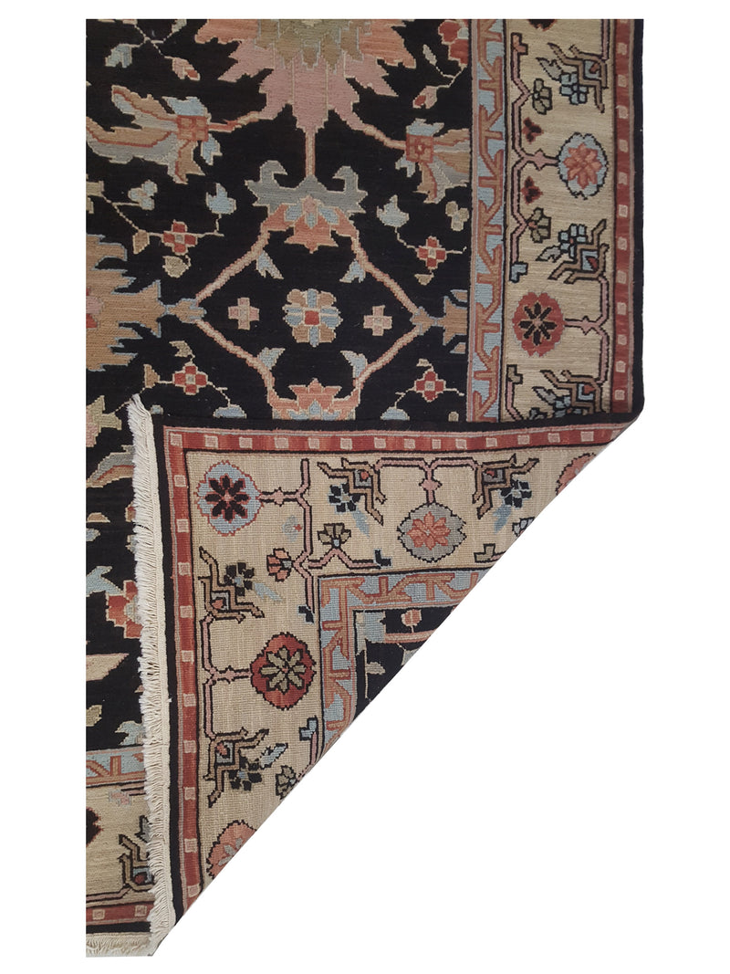 Pacific Summak 17324 Black Ivory Traditional Hand Knotted Rug