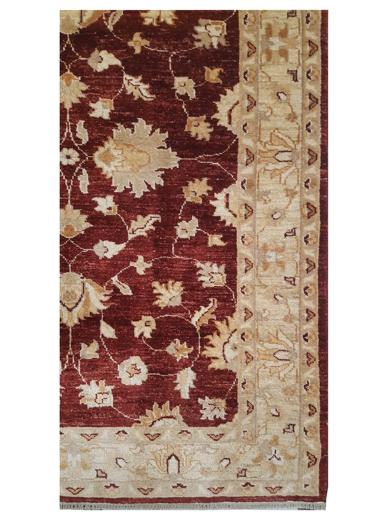 Pacific Ziegler 17328 Burgundy Beige Transitional Hand Knotted Rug