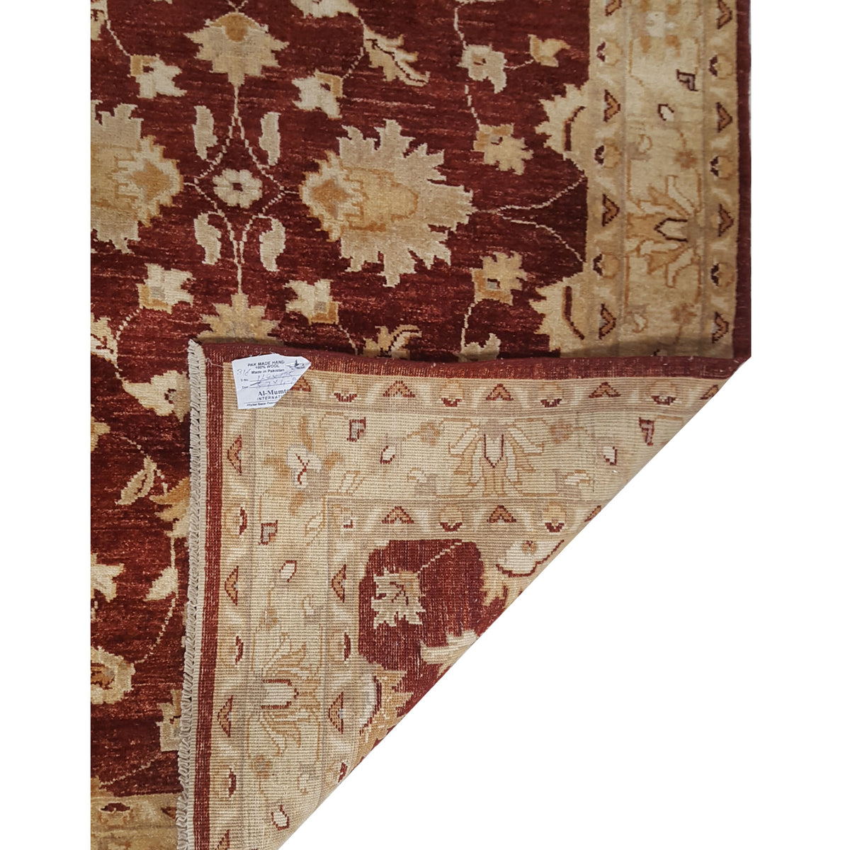 Pacific Ziegler 17328 Burgundy Beige Transitional Hand Knotted Rug