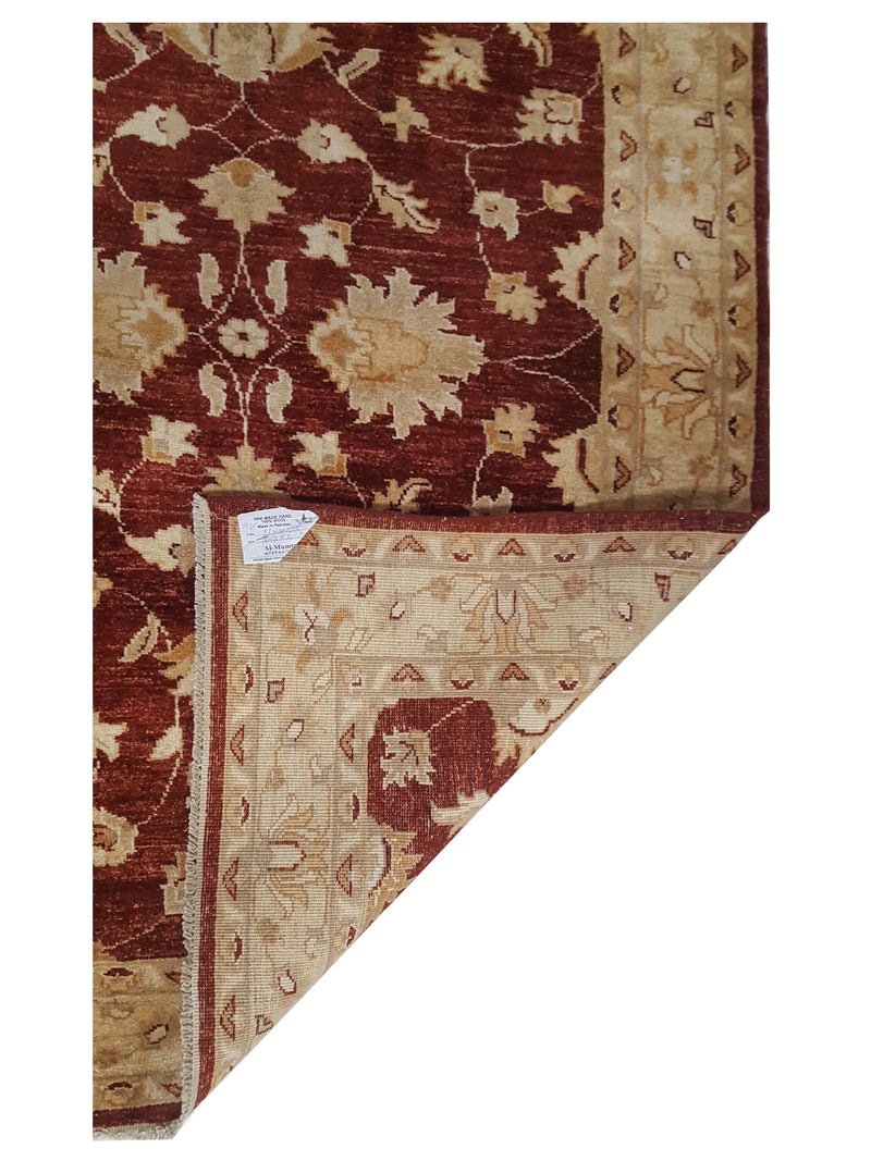 Pacific Ziegler 17328 Burgundy Beige Transitional Hand Knotted Rug