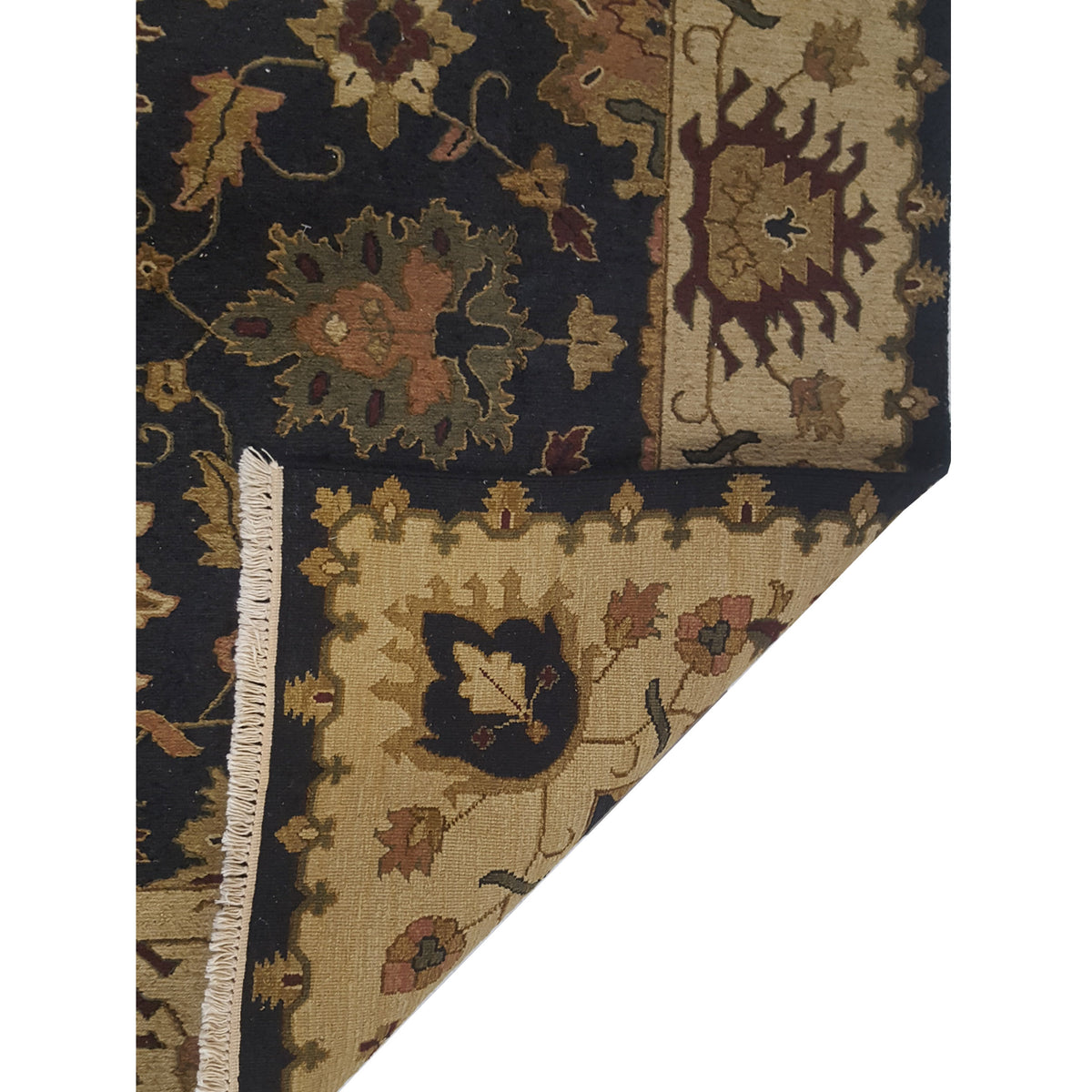 Pacific Summak 17333 Black Beige Traditional Hand Knotted Rug