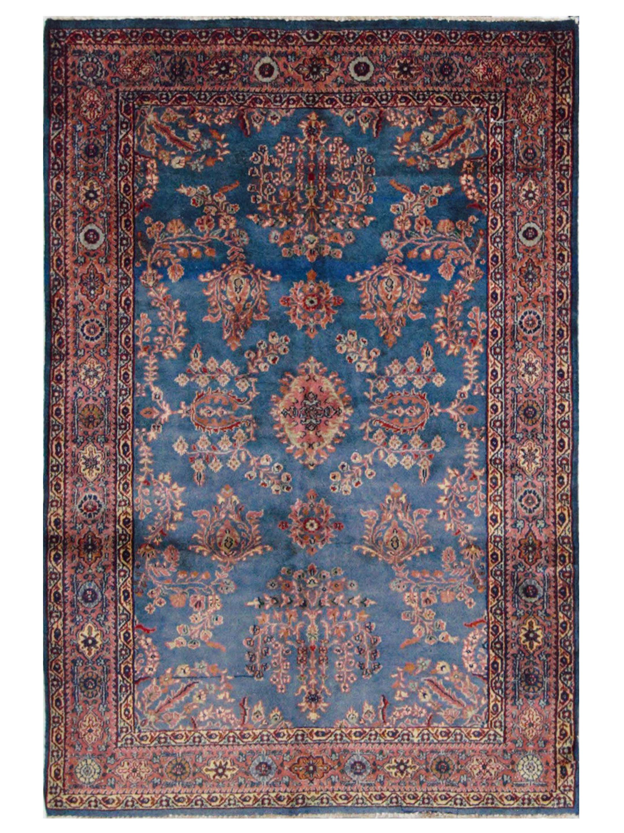 Pacific Herati 17335 Blue Taupe Traditional Hand Knotted Rug – Pacific Rugs