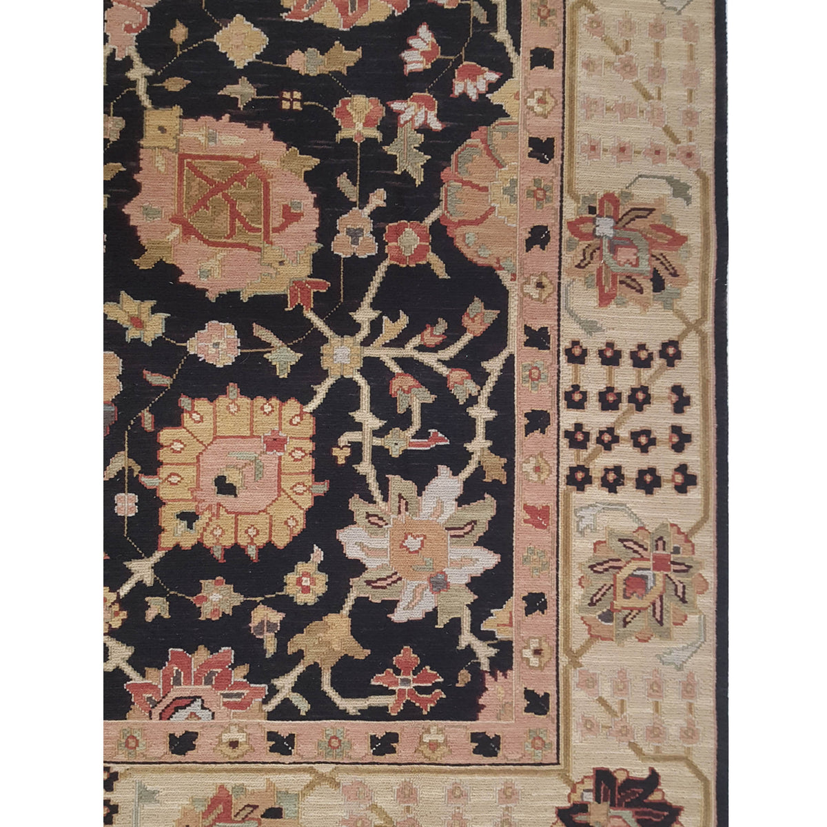 Pacific Summak 17341 Black Beige Traditional Hand Knotted Rug