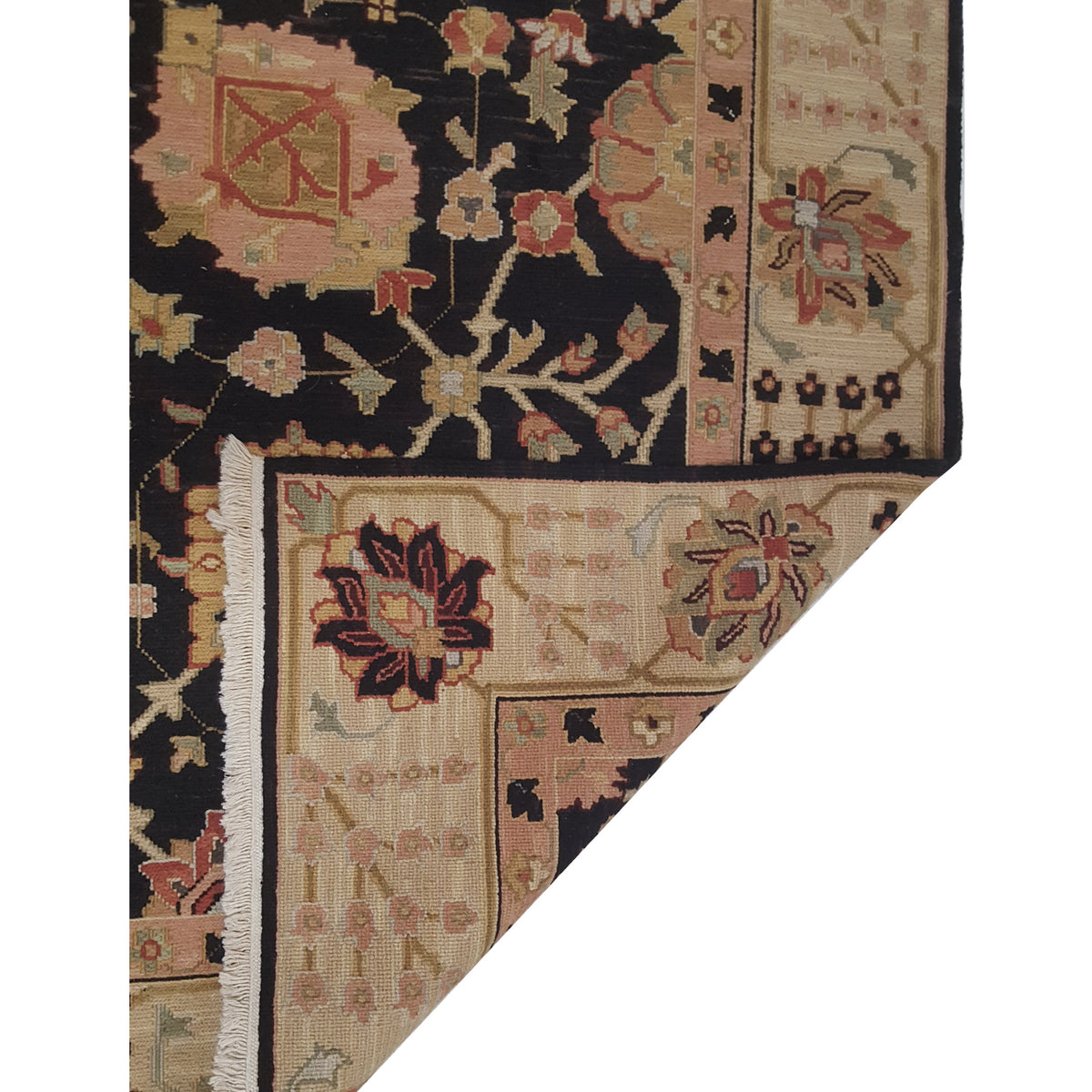 Pacific Summak 17341 Black Beige Traditional Hand Knotted Rug