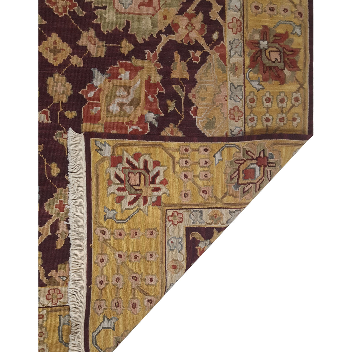 Pacific Summak 17342 Burgundy Gold Traditional Hand Knotted Rug