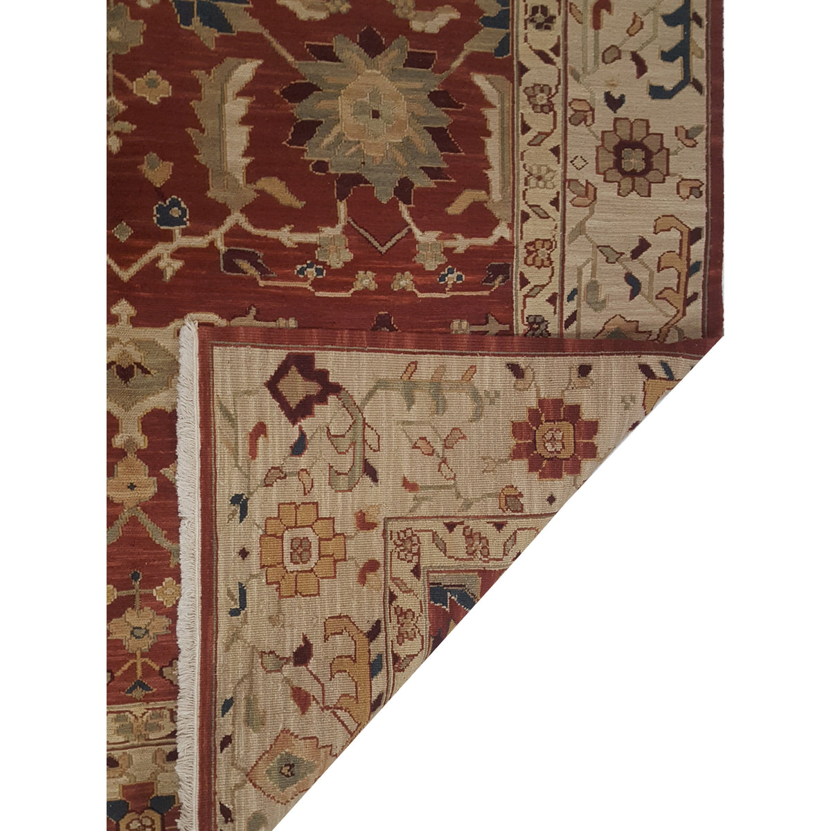 Pacific Summak 17343 Burgundy Ivory Traditional Hand Knotted Rug