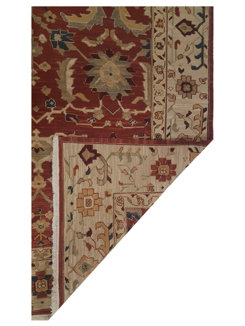 Pacific Summak 17343 Burgundy Ivory Traditional Hand Knotted Rug