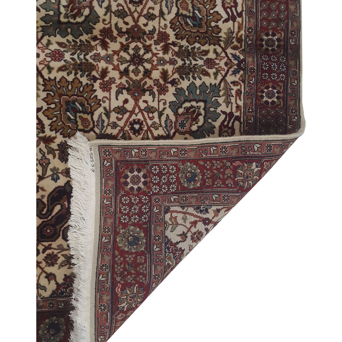 Pacific Tabriz 17347 Ivory Burgundy Traditional Hand Knotted Rug