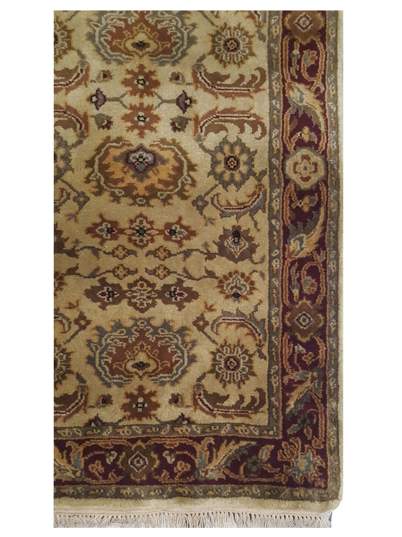 Pacific Royal 17356 Beige Burgundy Traditional Hand Knotted Rug
