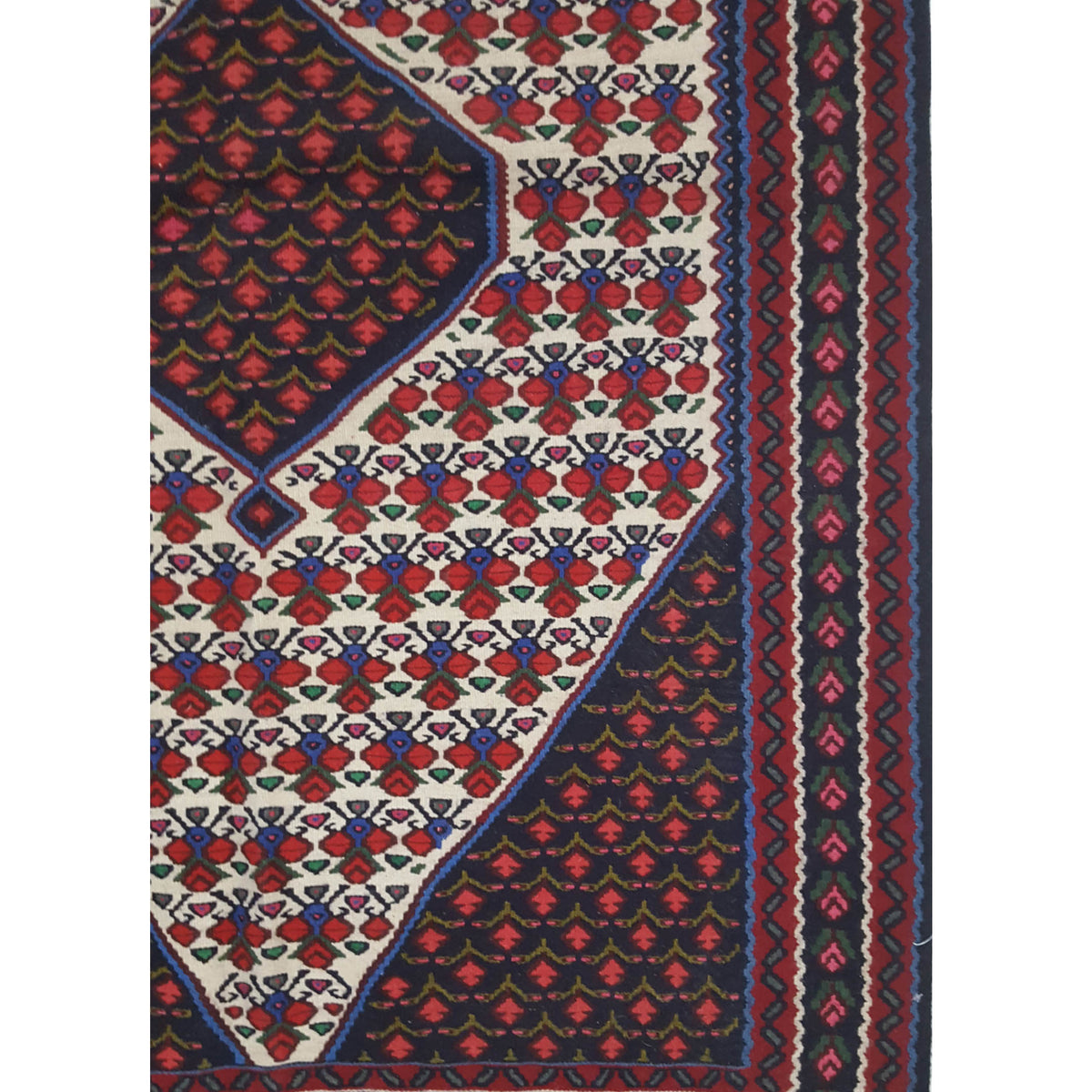 Pacific Summak 17360 Ivory Black Traditional Hand Knotted Rug