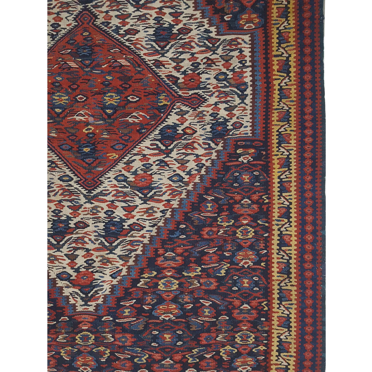 Pacific Senneh 17361 Blue Gold Kilim Hand Knotted Rug