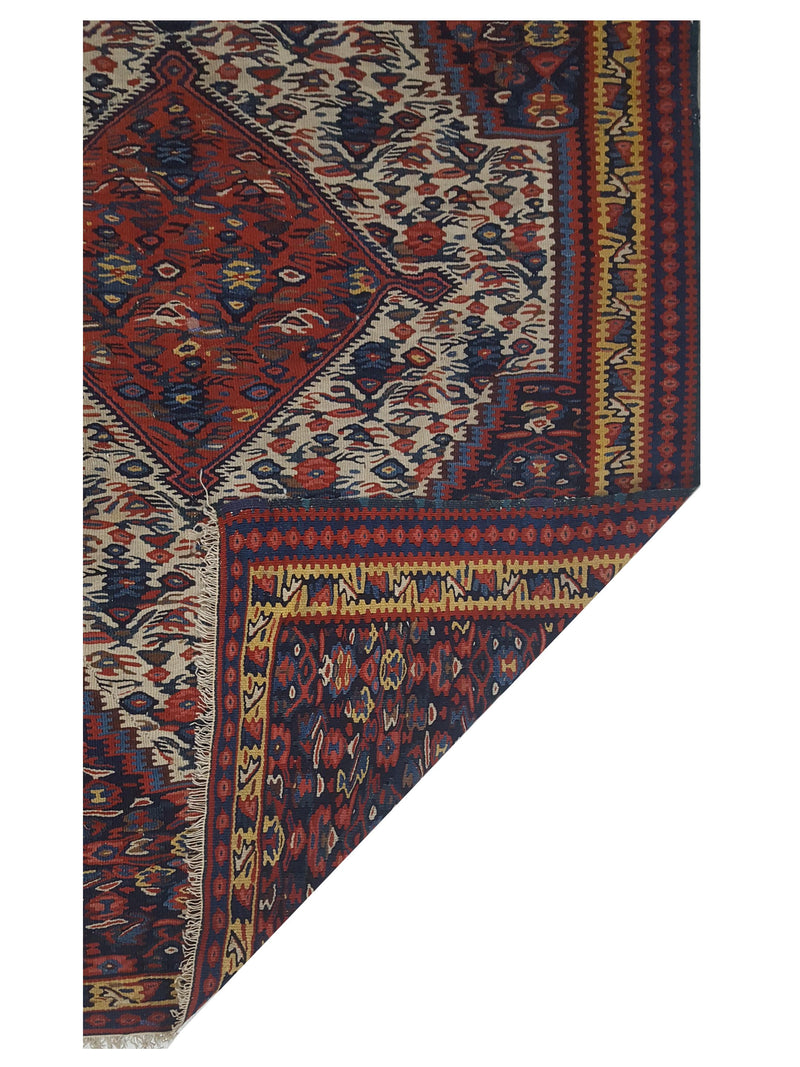 Pacific Senneh 17361 Blue Gold Kilim Hand Knotted Rug