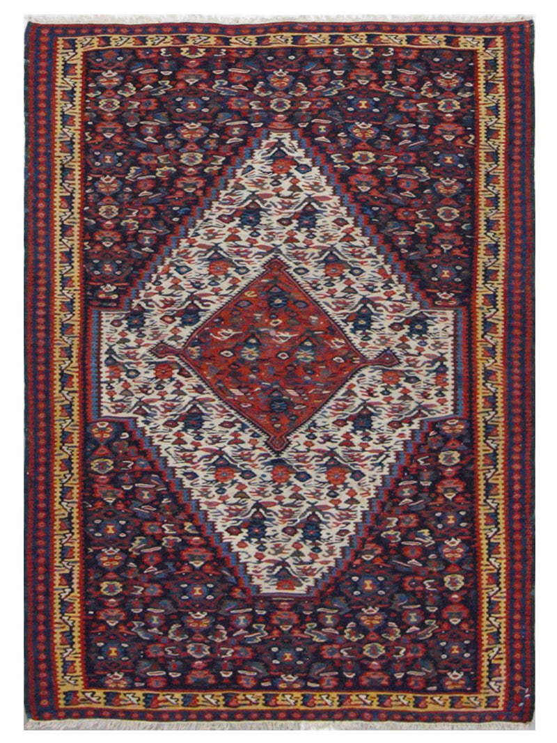 Pacific Senneh   Blue Gold Kilim