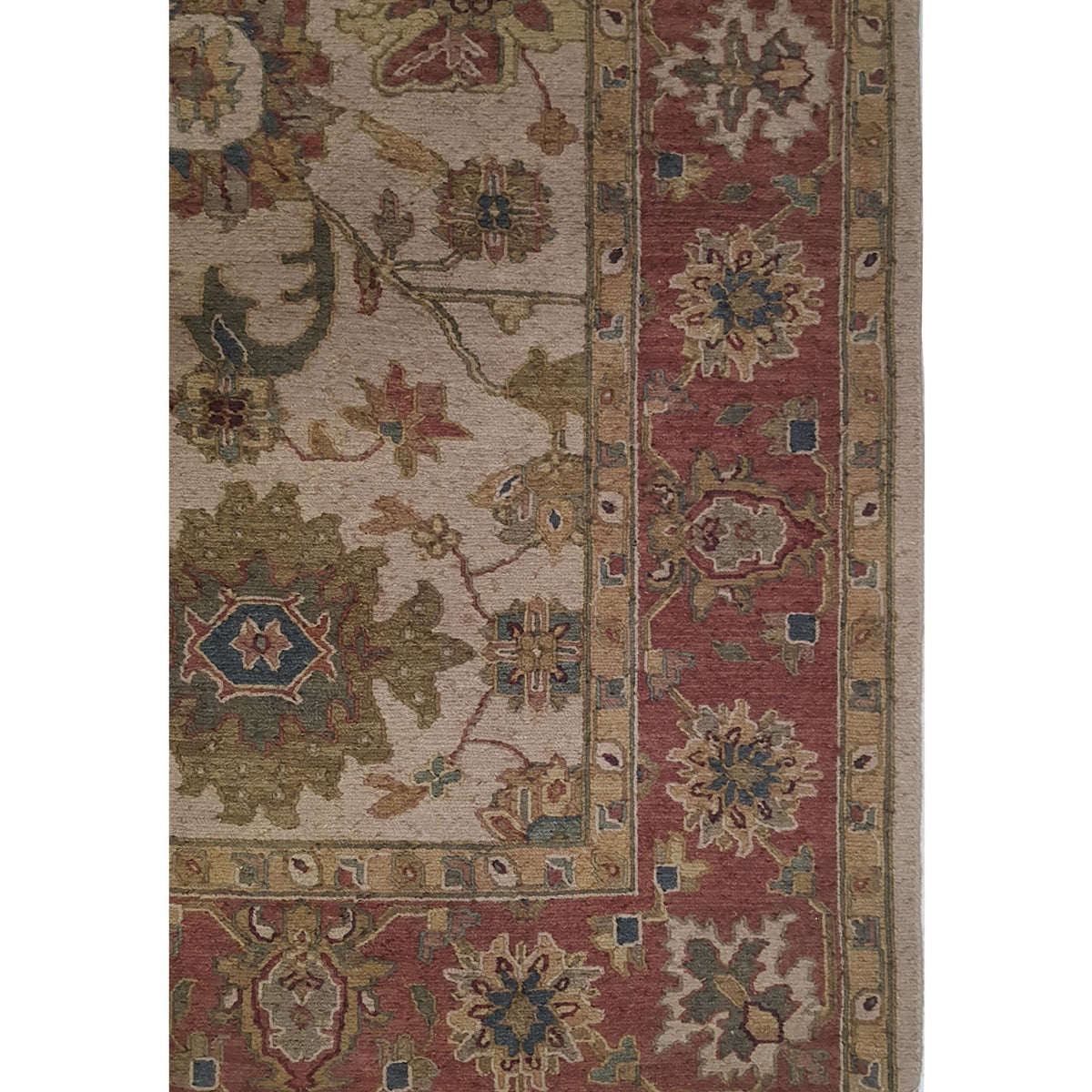 Pacific Summak 17362 Beige Burgundy Traditional Hand Knotted Rug