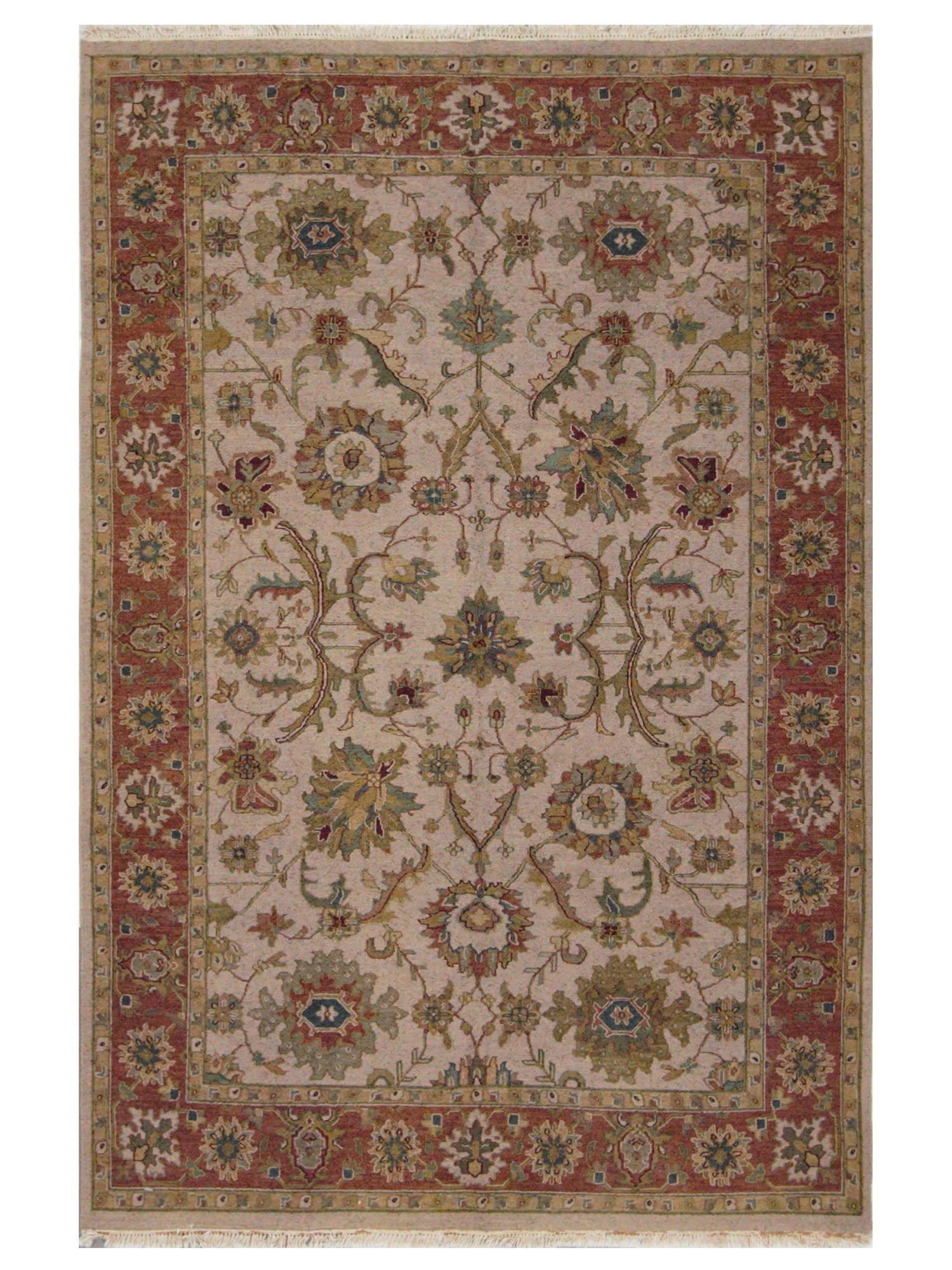 Pacific Summak  Beige Burgundy Traditional