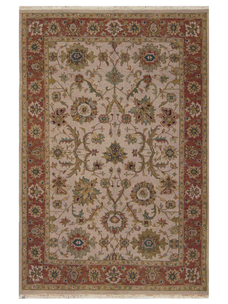 Pacific Summak  Beige Burgundy Traditional