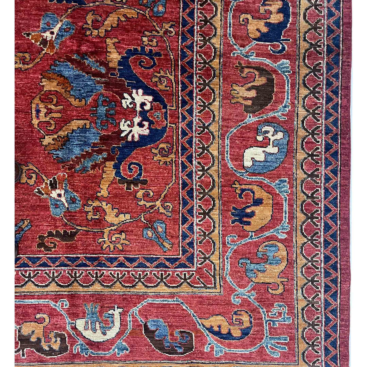 Pacific Humna 17367 Rust Red Traditional Hand Knotted Rug